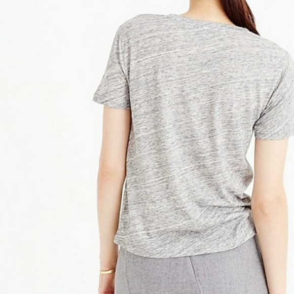 J. Crew Gray T-shirt with Small Stone Detail in Chest. - Picture 2 of 9